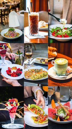 Assortiment de plats et boissons faits maison avec une ambiance brasserie terrasse à Brive-la-Gaillarde.