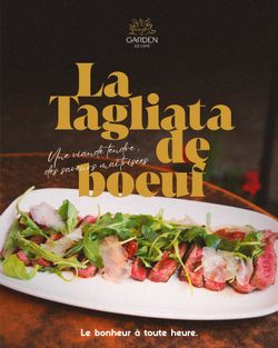 La Tagliata de bœuf servie froide avec roquette et parmesan au Garden Ice Café, brasserie à Brive la Gaillarde